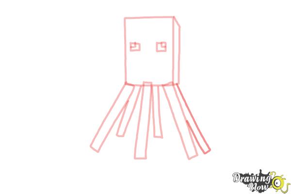How to Draw Squid from Minecraft - Step 8