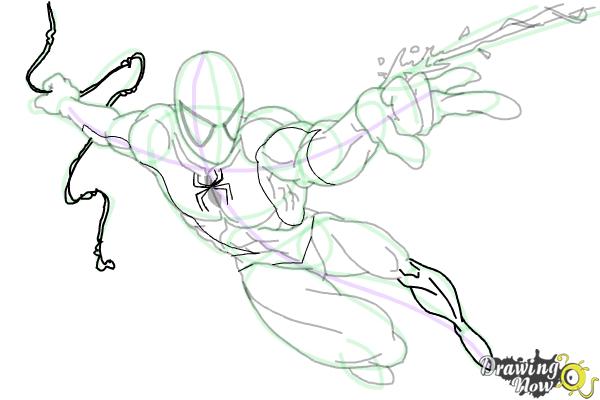 How to Draw Spiderman Step by Step - Step 18
