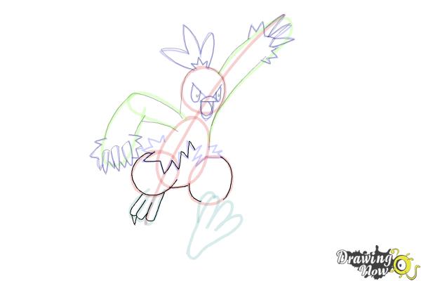 How to Draw Combusken from Pokemon - Step 13