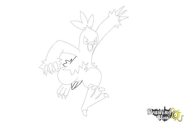 How to Draw Combusken from Pokemon - Step 15