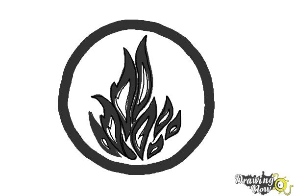 How to Draw Dauntless, The Brave Logo from Divergent - Step 8