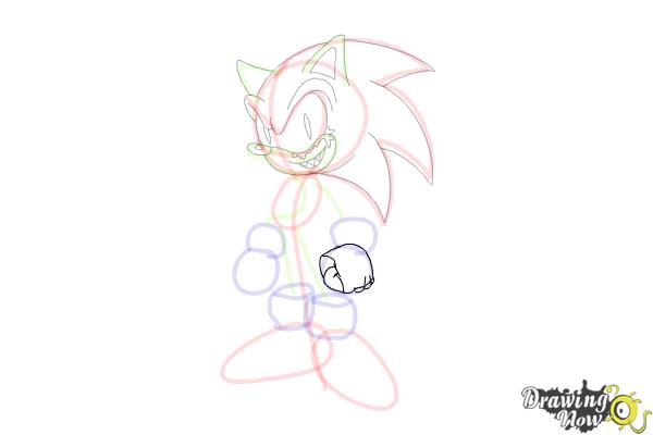 How to Draw Sonic.Exe - Step 12