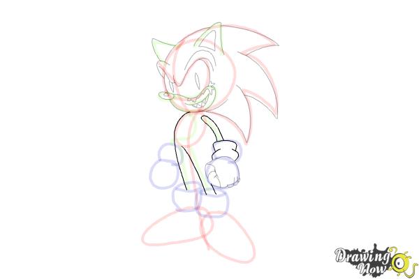 How to Draw Sonic.Exe - Step 13 How to Draw Sonic.Exe - Step 13