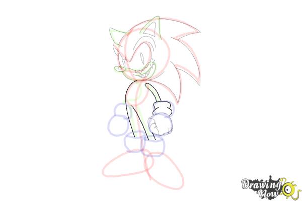 How to Draw Sonic.Exe - Step 13