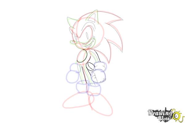 How to Draw Sonic.Exe - Step 14 How to Draw Sonic.Exe - Step 14