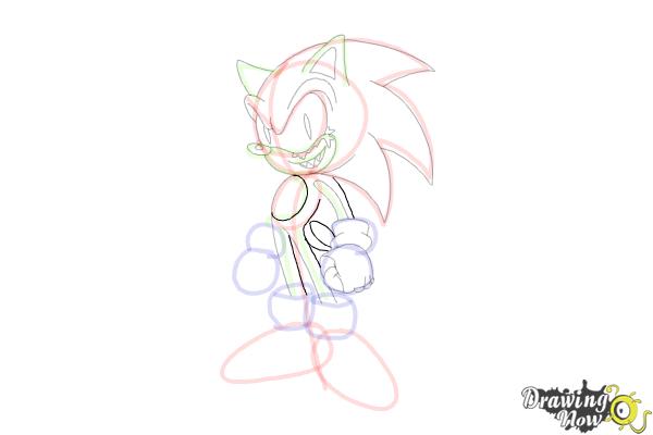 How to Draw Sonic.Exe - Step 14