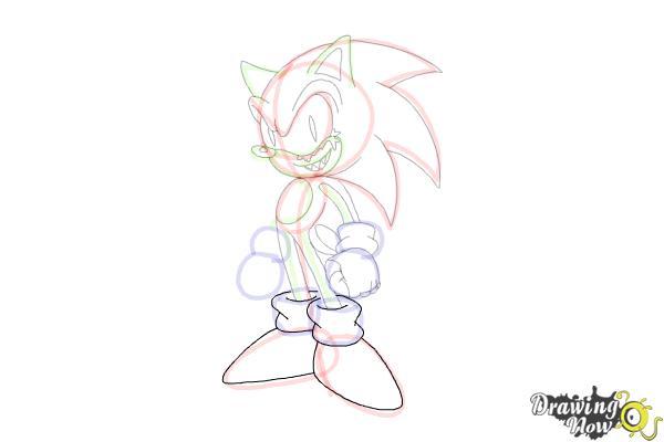 How to Draw Sonic.Exe - Step 15 How to Draw Sonic.Exe - Step 15