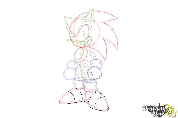 How to Draw Sonic.Exe - Step 16 How to Draw Sonic.Exe - Step 16