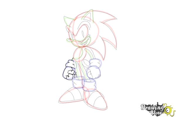 How to draw Sonic.Exe - FNF  Coloring pages, Cartoon coloring