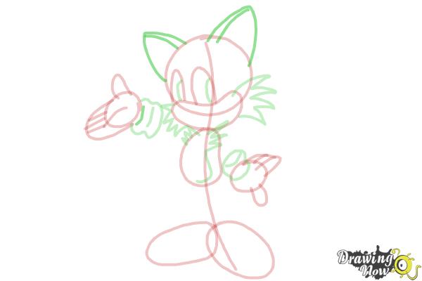 How to Draw Miles Prower, Tails from Sonic - Step 14