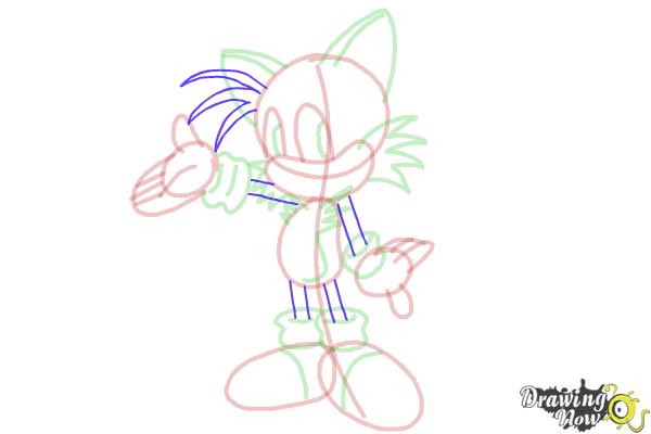 How to Draw Miles Prower, Tails from Sonic - Step 16