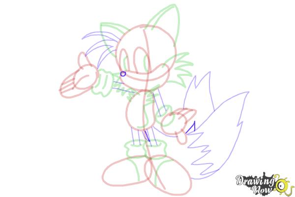 How to Draw Miles Prower, Tails from Sonic - Step 19