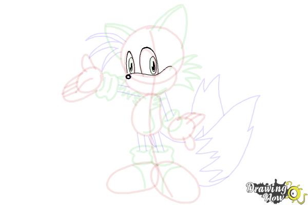 How to Draw Miles Prower, Tails from Sonic - Step 20