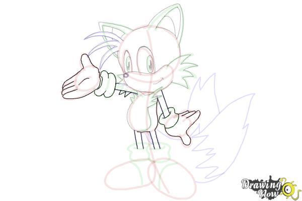 How to Draw Miles Prower, Tails from Sonic - Step 22