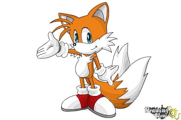 How to Draw Miles Prower, Tails from Sonic - Step 24