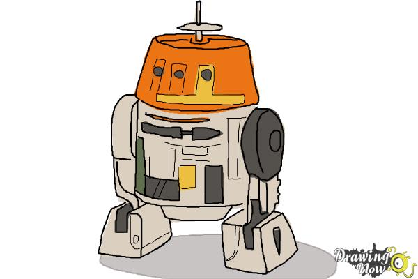 How to Draw Chopper, Grumpy Astromech Droid from Star Wars Rebels - Step 10