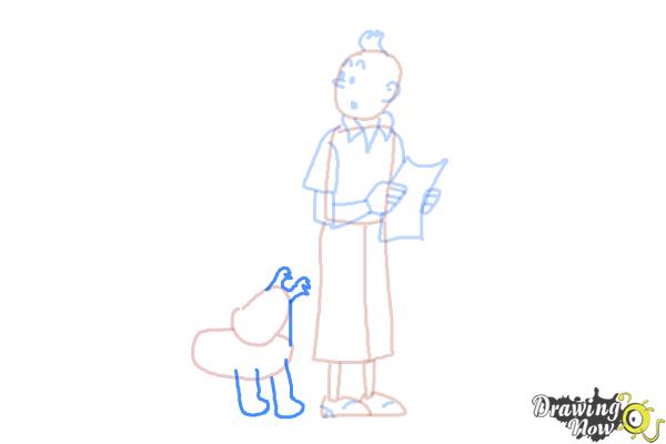 How to Draw Tintin And Snowy from The Adventures Of Tintin - Step 8