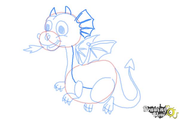 How to Draw a Cute Dragon - Step 10