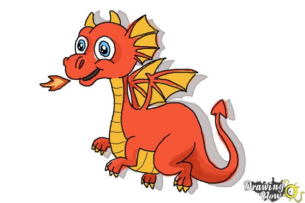 How to Draw a Cute Dragon - DrawingNow