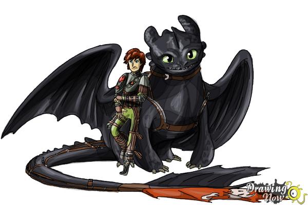 How to Draw Hiccup and Toothless from How to Train Your Dragon 2 - Step 12