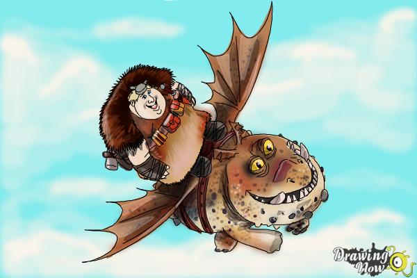 How to Draw Fishlegs And Meatlug from How to Train Your Dragon 2 - Step 20