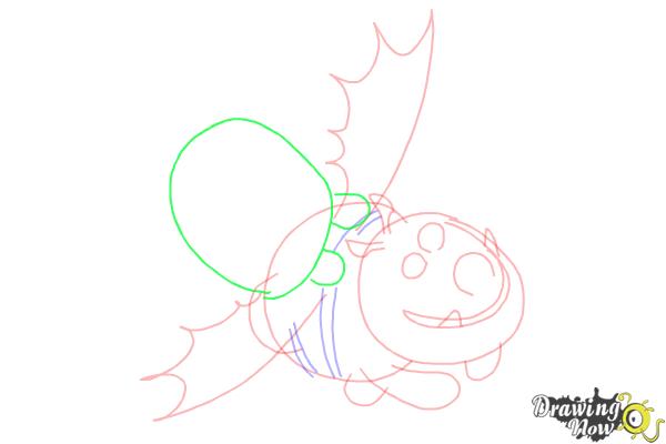 How to Draw Fishlegs And Meatlug from How to Train Your Dragon 2 - Step 9