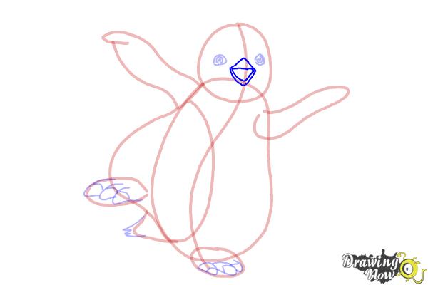 How to Draw Mumble from Happy Feet - Step 10