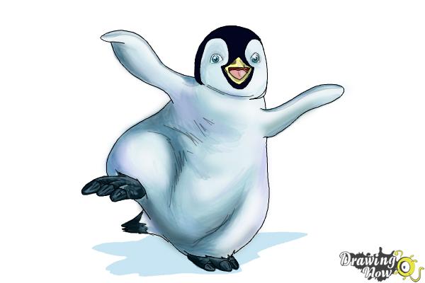 How to Draw Mumble from Happy Feet - DrawingNow