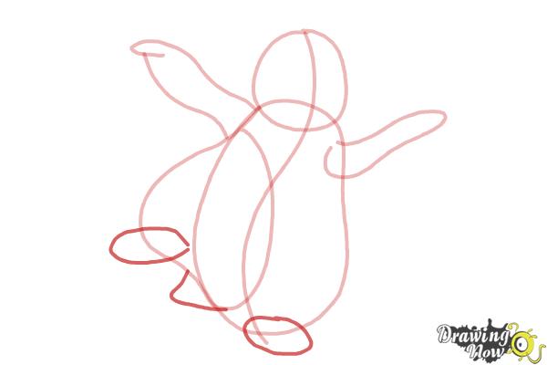 How to Draw Mumble from Happy Feet - Step 6