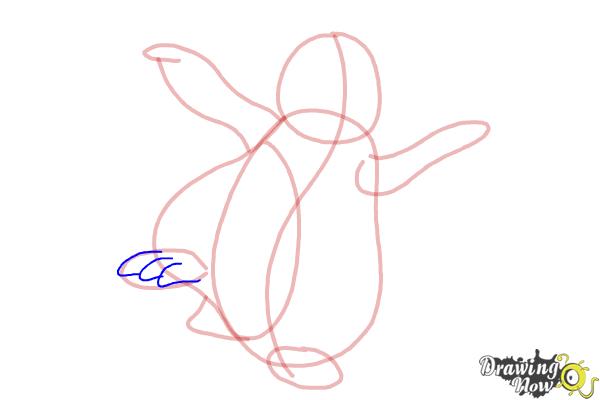 How to Draw Mumble from Happy Feet - Step 7 How to Draw Mumble from Happy Feet - Step 7