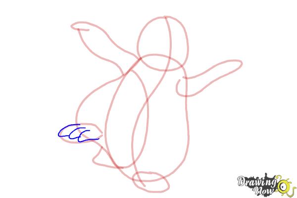 How to Draw Mumble from Happy Feet - Step 7