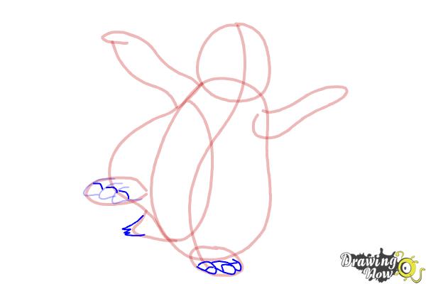 How to Draw Mumble from Happy Feet - Step 8