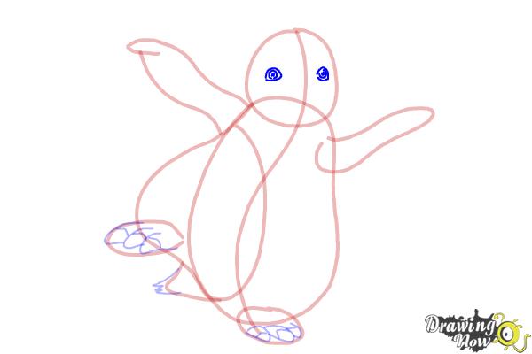 How to Draw Mumble from Happy Feet - Step 9