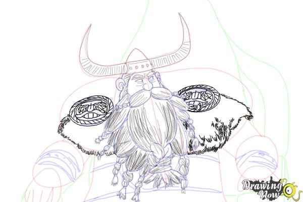 How to Draw Stoick The Vast from How to Train Your Dragon 2 - Step 22