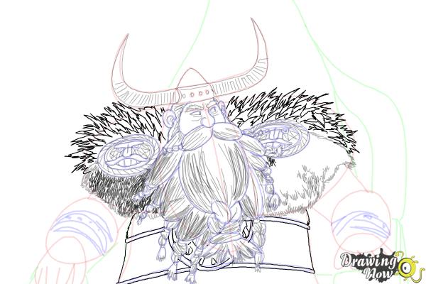 How to Draw Stoick The Vast from How to Train Your Dragon 2 - Step 23