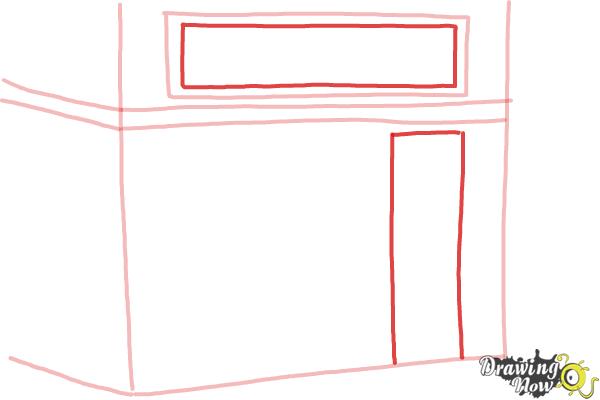 How to Draw a Simple Cake Shop - Step 5