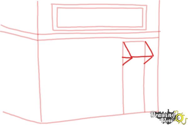 How to Draw a Simple Cake Shop - Step 6