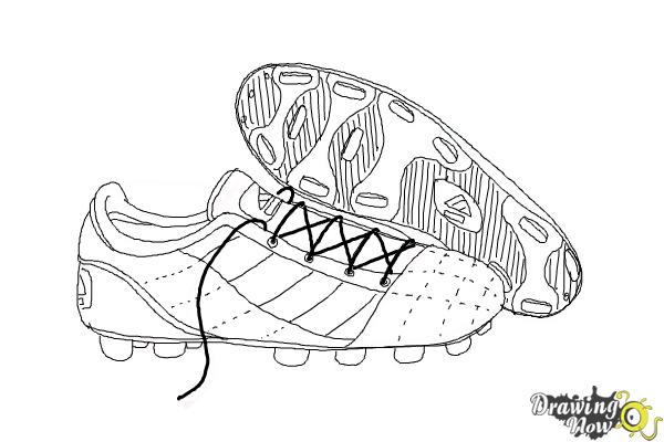 How to Draw Soccer Cleats - Step 18