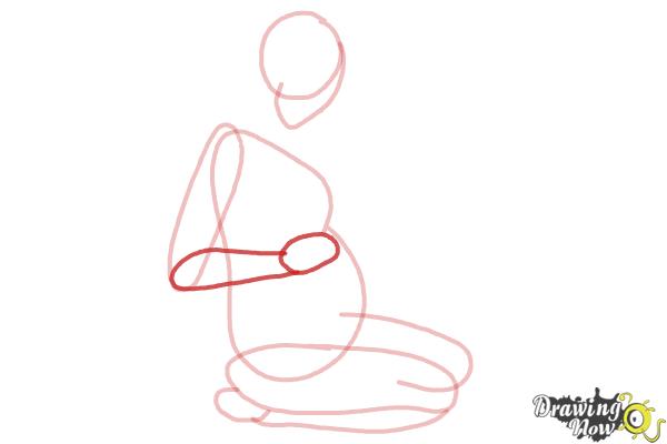 How to Draw a Pregnant Woman - Step 5