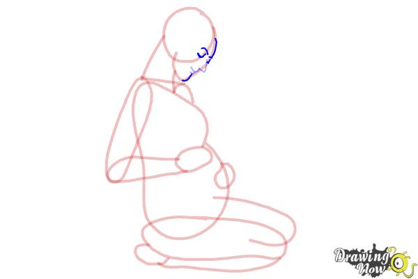 How to Draw a Pregnant Woman - Step 8