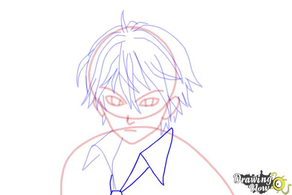 How to Draw Shu Ouma from Guilty Crown - Step 11