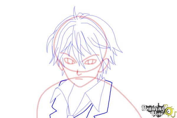 How to Draw Shu Ouma from Guilty Crown - Step 12