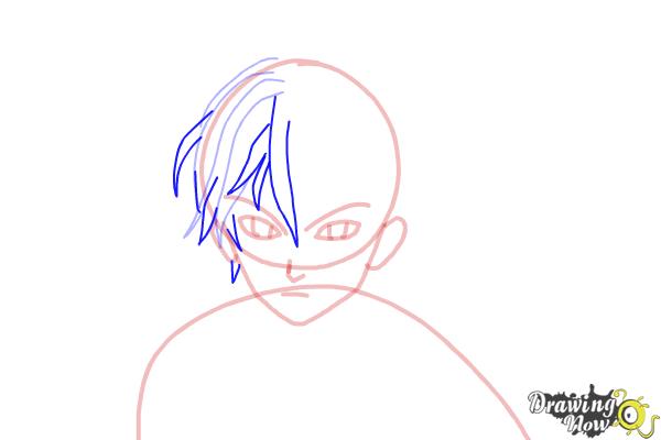 How to Draw Shu Ouma from Guilty Crown - Step 7