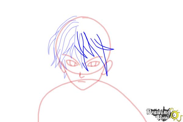 How to Draw Shu Ouma from Guilty Crown - Step 8