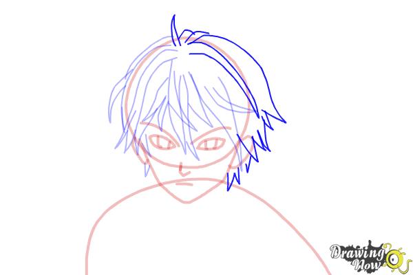 How to Draw Shu Ouma from Guilty Crown - Step 9