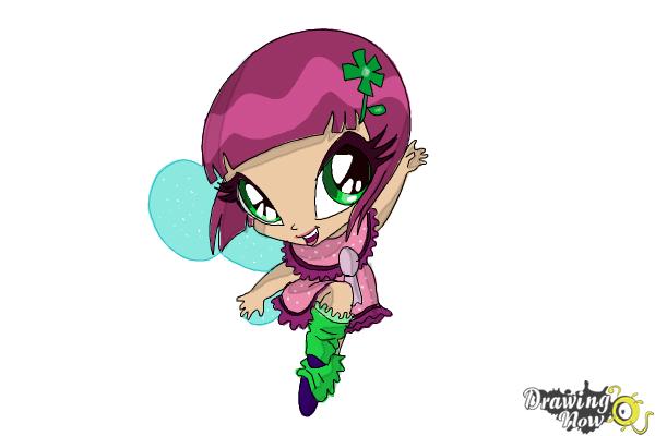 How to Draw Bloom'S Pixie, Lockette from Winx - Step 13