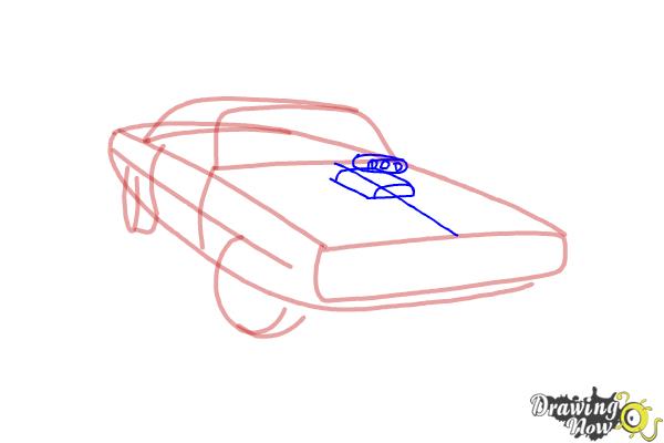 How to draw a 1970 Dodge Charger from The Fast and the Furious - Step 4