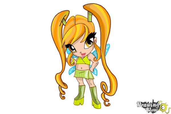 How to Draw Flora'S Pixie, Chatta from Winx - Step 15
