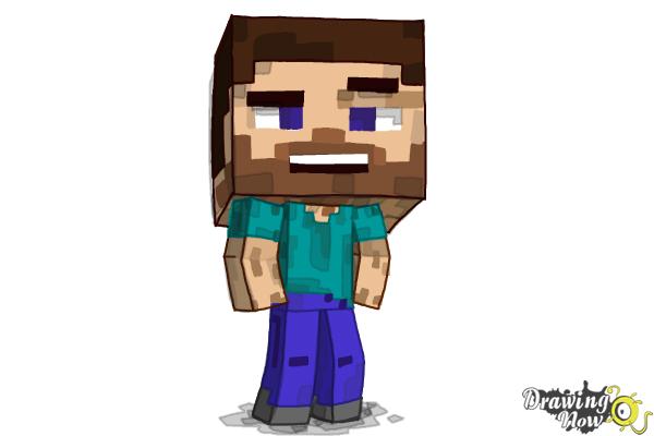 How to Draw a Chibi Steve from Minecraft - Step 10