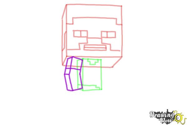 How to Draw a Chibi Steve from Minecraft - Step 5